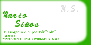 mario sipos business card